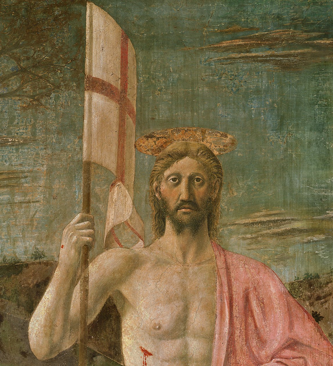 La Resurrezione, dettaglio di Cristo, c.1463 da Piero della Francesca