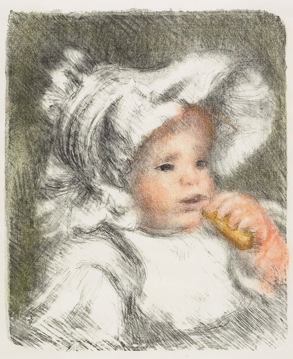 Bambino con biscotto, 1899 da Pierre Auguste Renoir