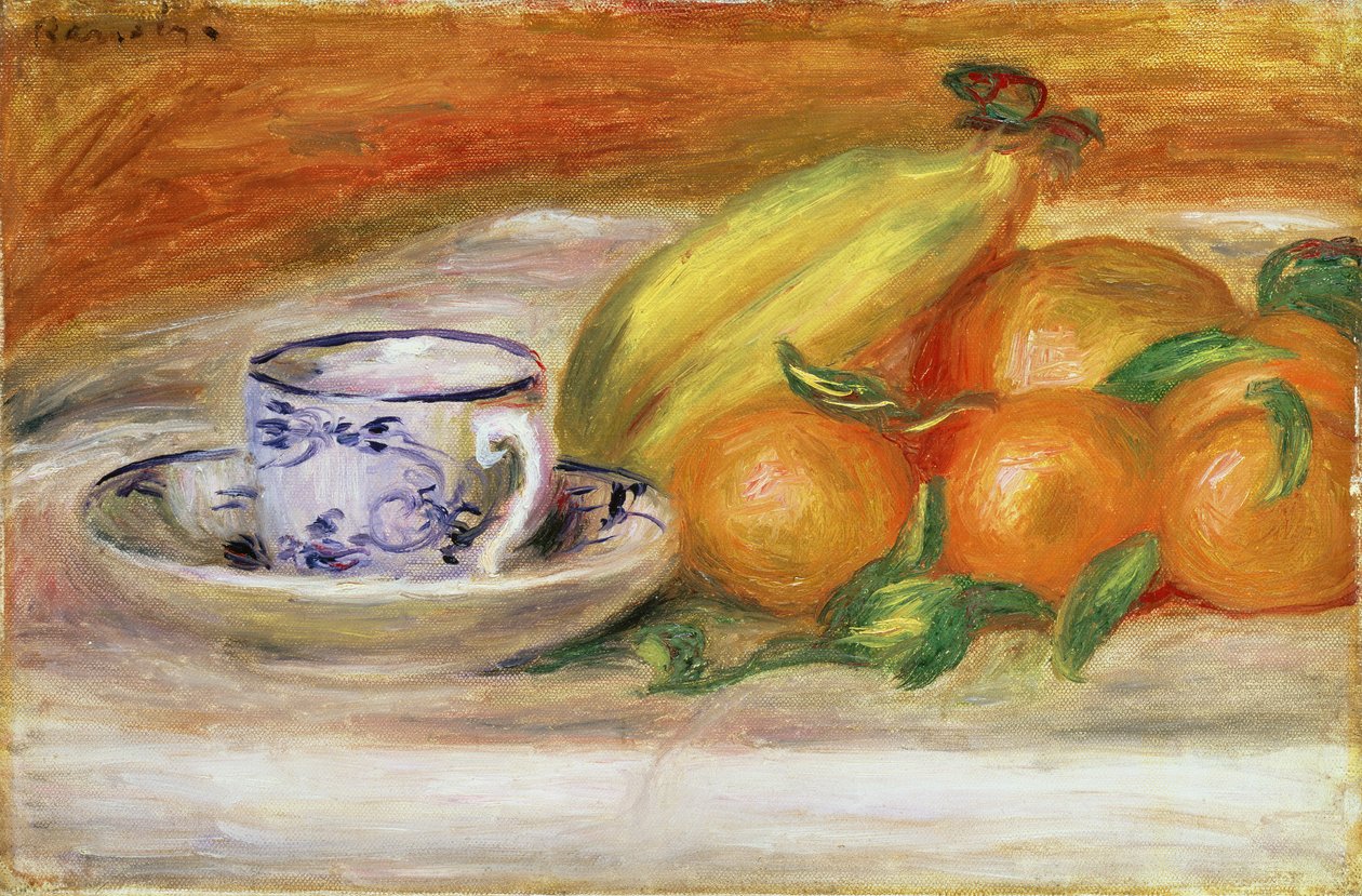 Frutta con tazza e piattino, c.1913 da Pierre Auguste Renoir