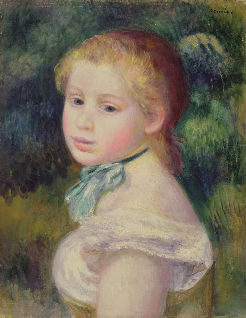 Testa di una ragazza, 1885 da Pierre Auguste Renoir