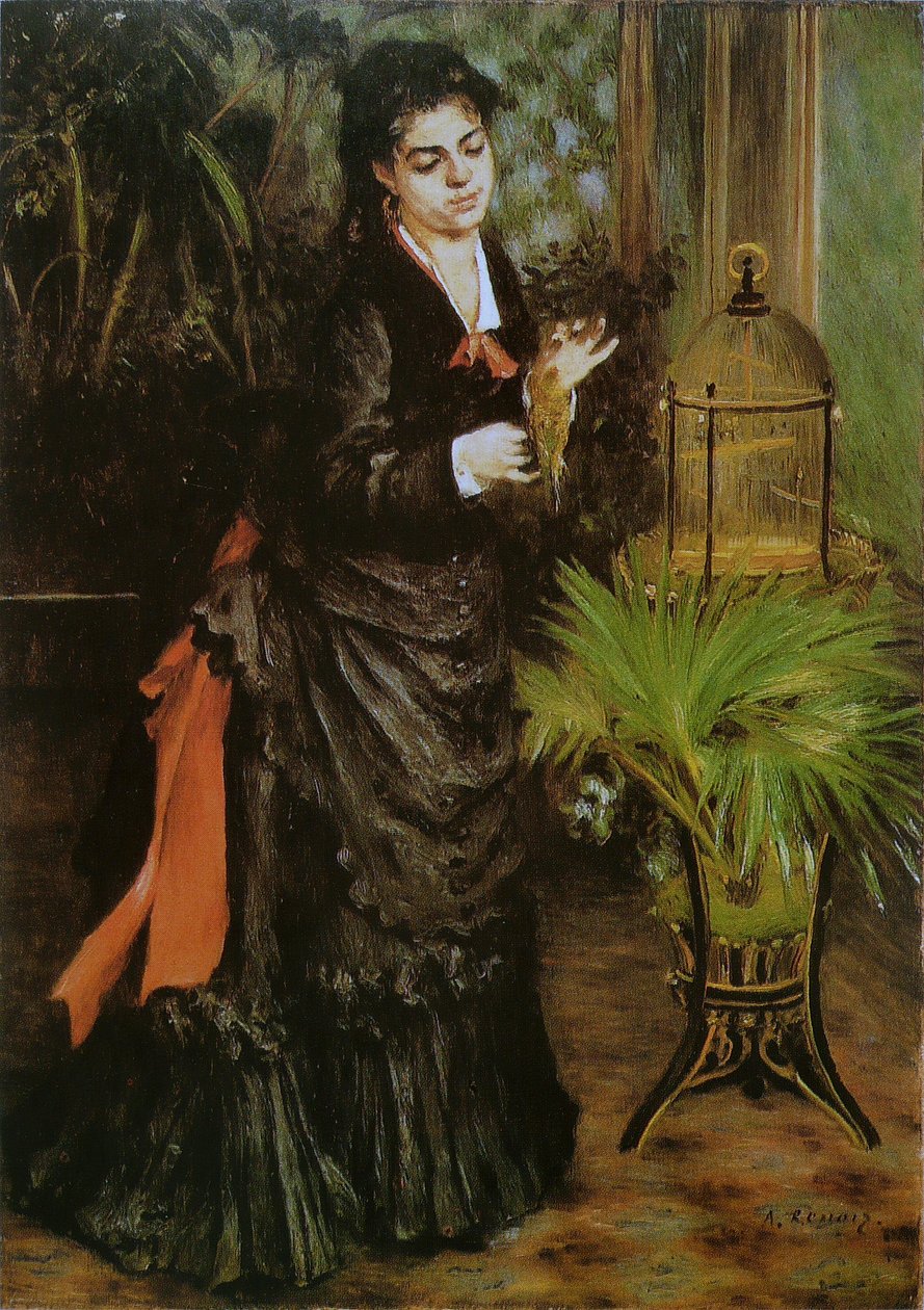 La donna con il pappagallo da Pierre Auguste Renoir