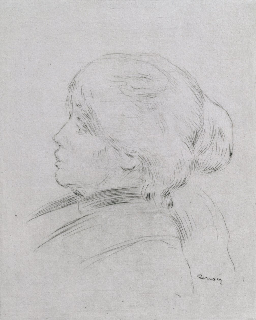 Ritratto di Berthe Morisot (1841-95) 1892-3, pub. 1924 da Pierre Auguste Renoir