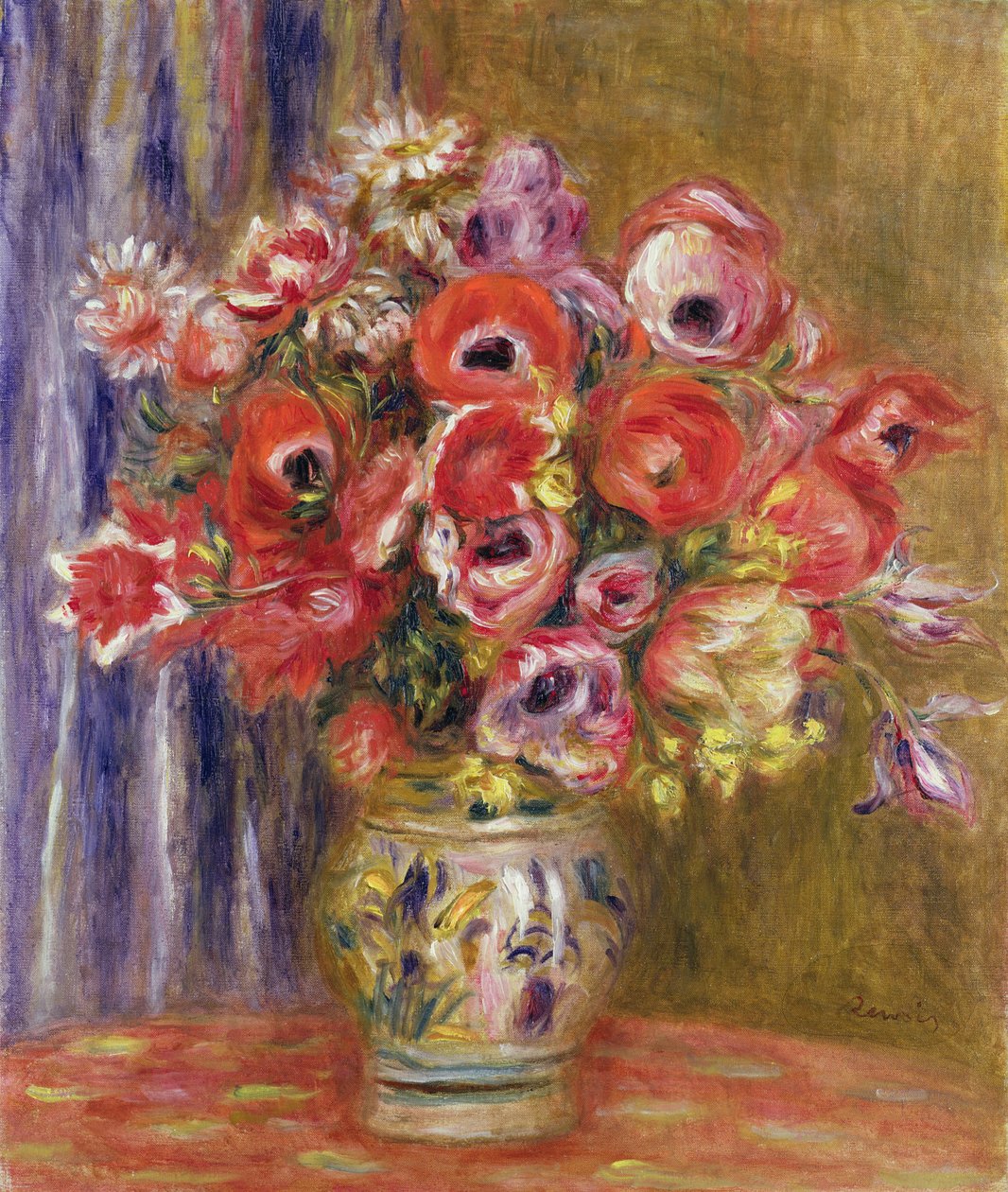 Vaso di tulipani e anemoni, c.1895 da Pierre Auguste Renoir