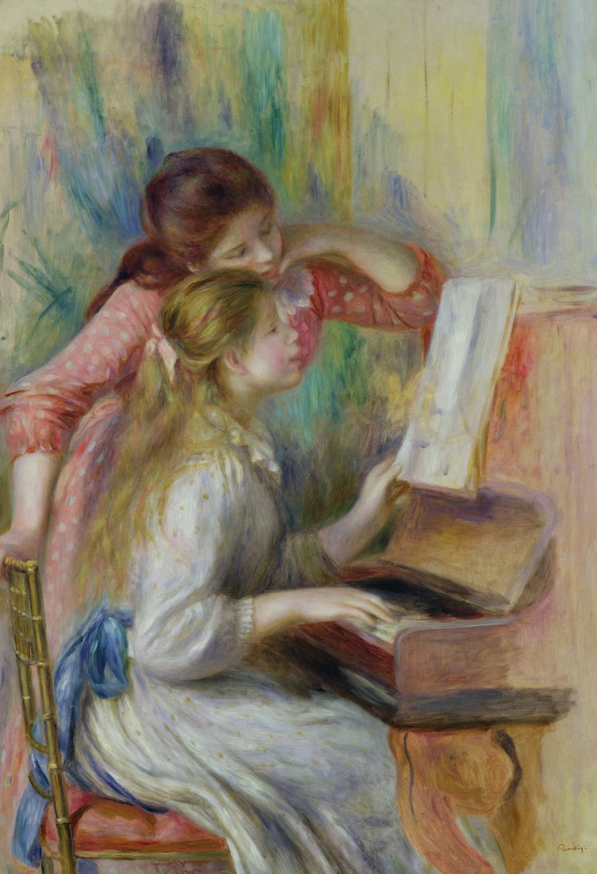 Giovani Ragazze al Pianoforte, c.1890 da Pierre Auguste Renoir