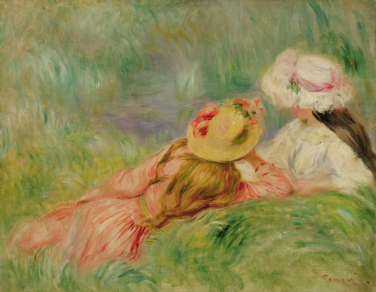 Giovani ragazze sulla riva del fiume da Pierre Auguste Renoir