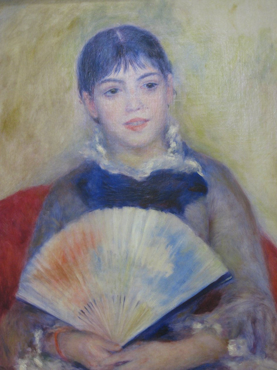 Giovani donne con un ventaglio da Pierre Auguste Renoir