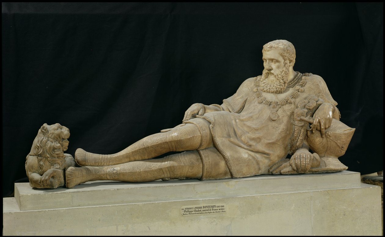 Effigie di Philippe de Chabot (1480-1543) Ammiraglio di Francia, c.1570 (marmo) da Pierre Bontemps