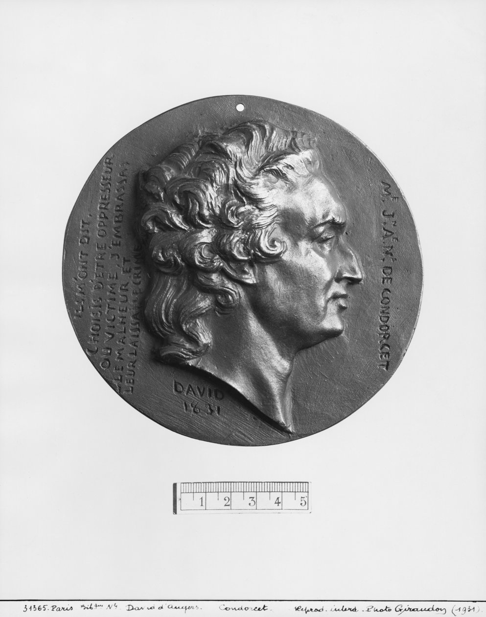 Marie Jean Antoine Nicolas Caritat, marchese di Condorcet, 1831 (bronzo) da Pierre Jean David d
