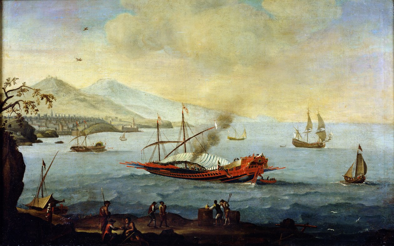 Galeone in porto da Pierre Puget