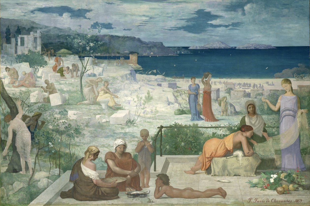 La colonia greca, Marsiglia, 1869 da Pierre Puvis de Chavannes