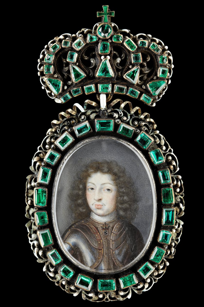 Ritratto in miniatura di Carlo XI, Re di Svezia 1660-1697 da Pierre Signac