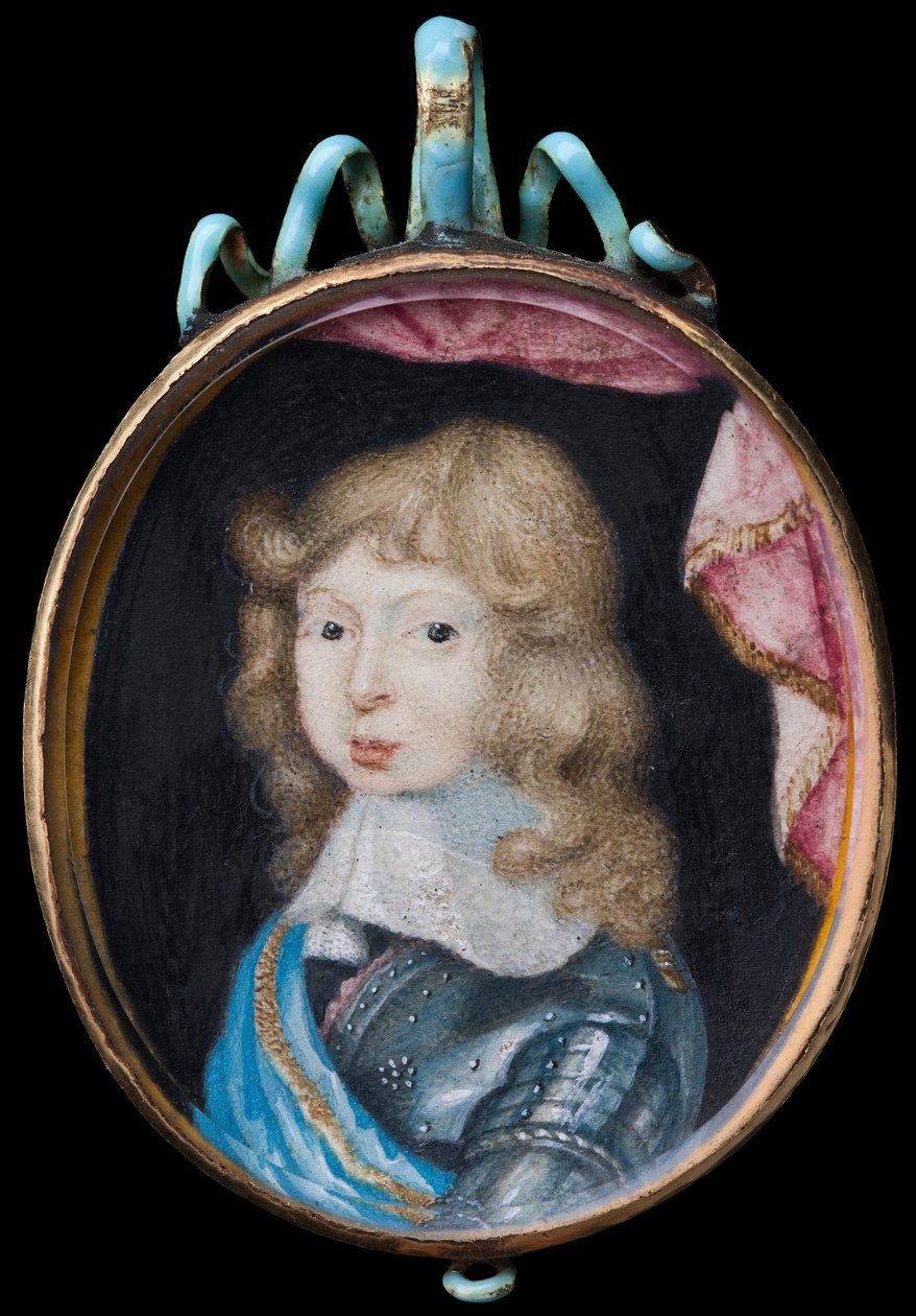 Ritratto in miniatura di Carlo XI, Re di Svezia 1660-1697, da bambino da Pierre Signac