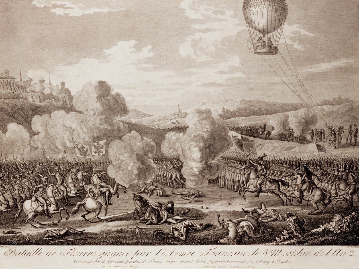 Battaglia di Fleurus da Pierre Adrien (after) Le Beau