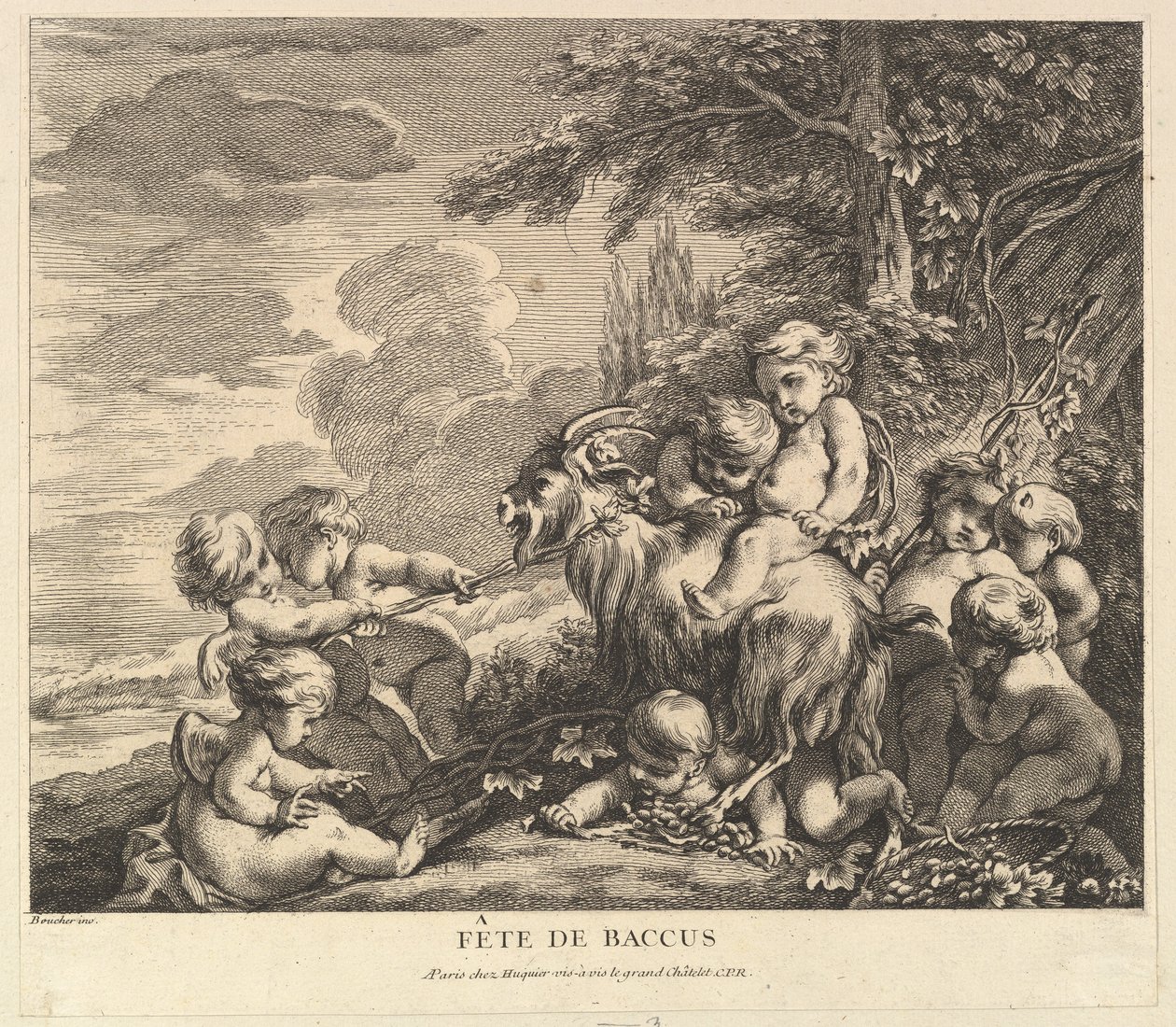 La festa di Bacco, ca. 1738 da Pierre Alexandre Aveline