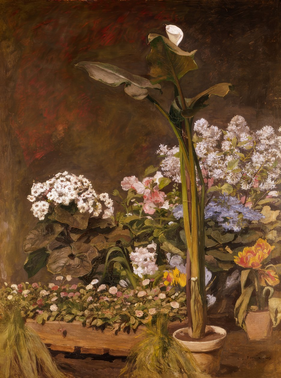 Arum e piante da serra da Pierre Auguste Renoir