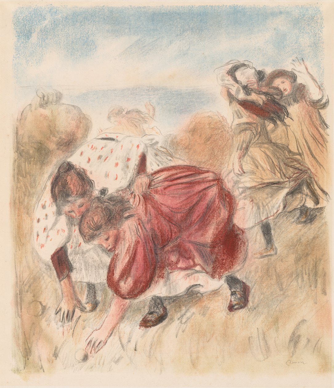 Bambini che giocano a palla, 1900 da Pierre Auguste Renoir