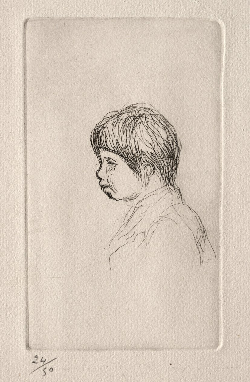 Claude Renoir, di profilo da Pierre Auguste Renoir