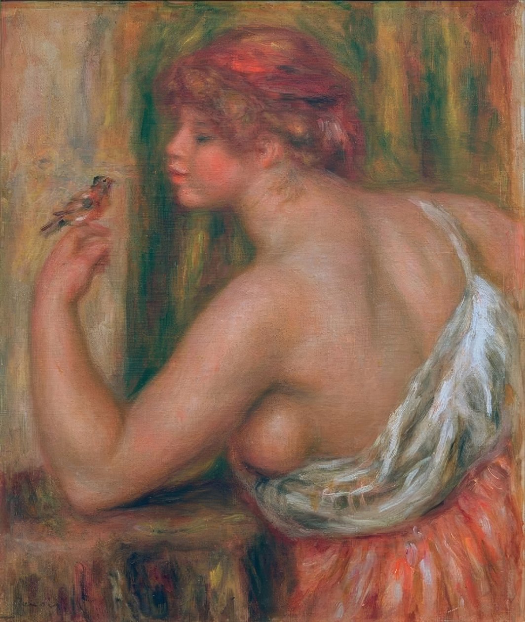 Donna con uccellino da Pierre Auguste Renoir