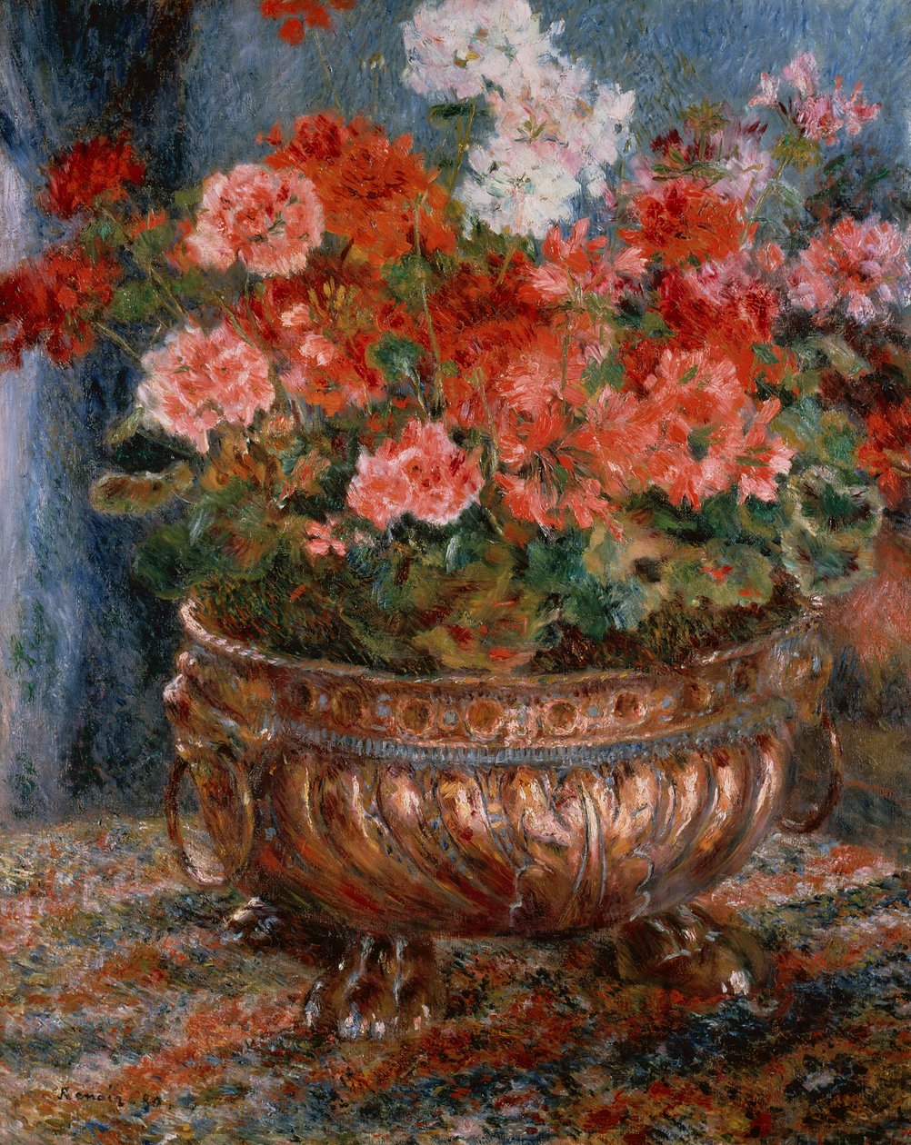 Gerani in un bacino di rame da Pierre Auguste Renoir