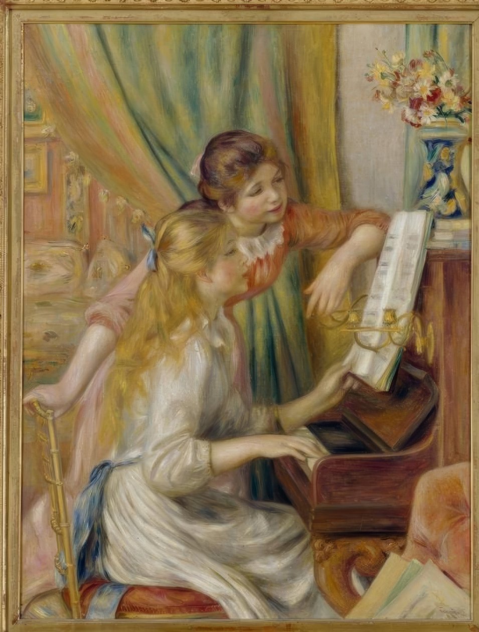 Giovani ragazze al piano da Pierre Auguste Renoir