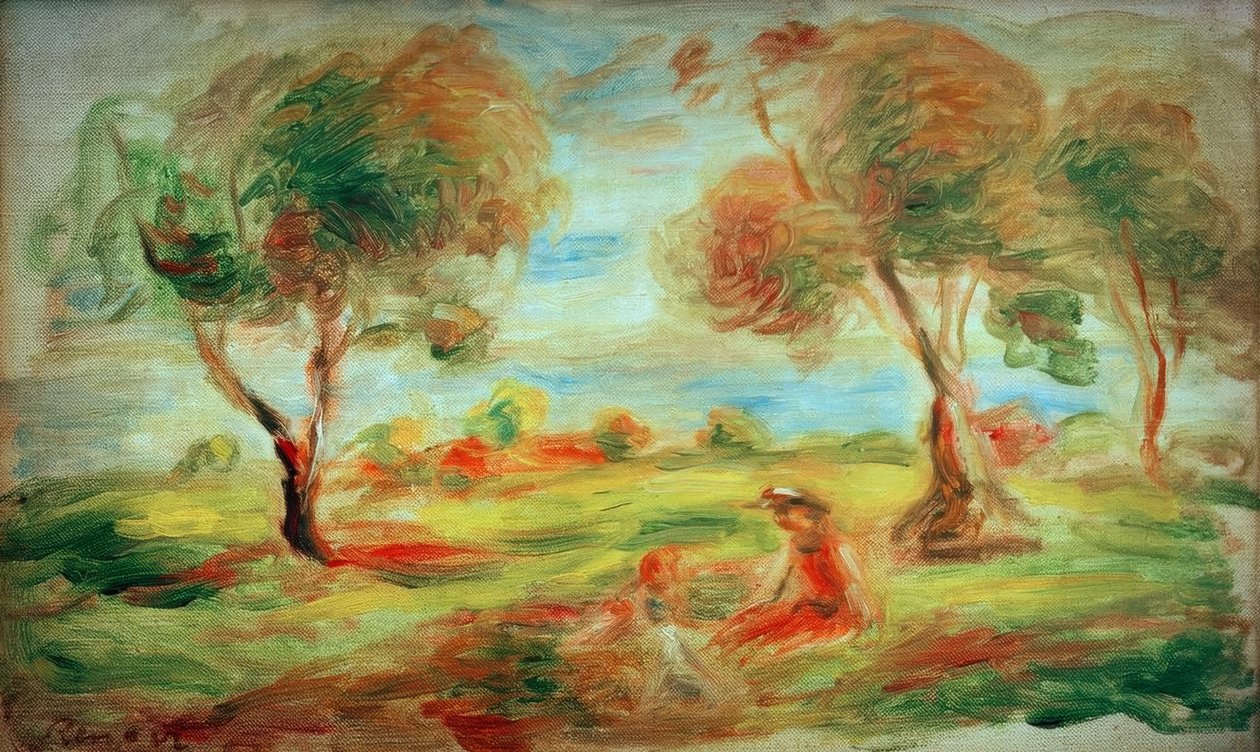 Paesaggio vicino a Cagnes-sur-Mer, con persone da Pierre Auguste Renoir