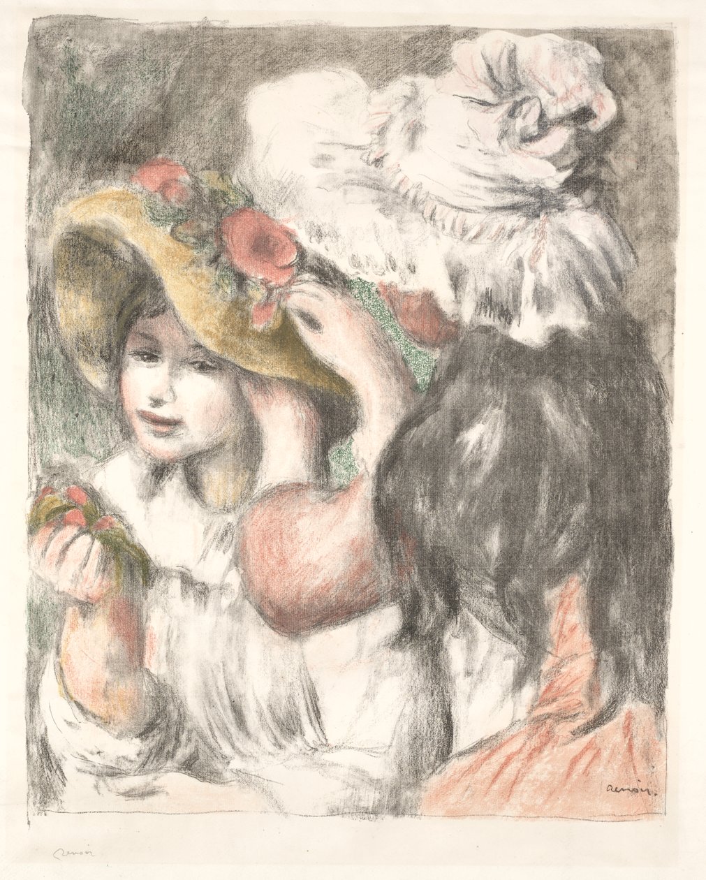 Infilare il cappello da Pierre Auguste Renoir