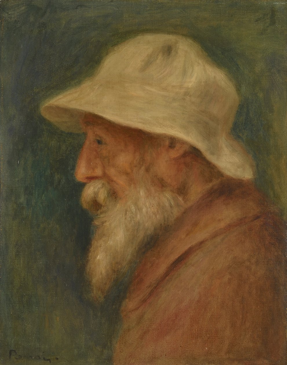 Autoritratto con cappello bianco, 1910 da Pierre Auguste Renoir