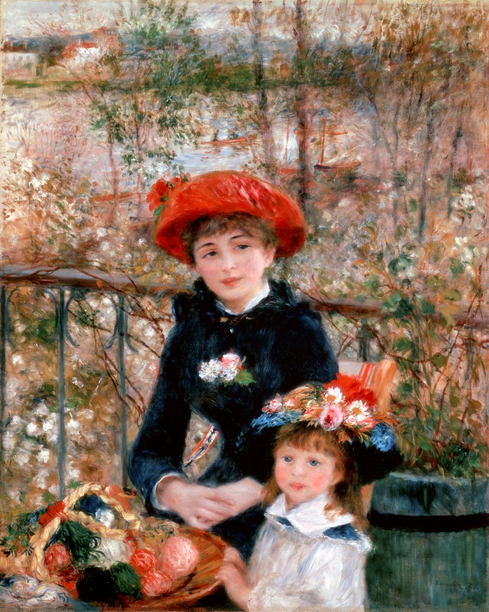 Due sorelle sulla terrazza, 1881 da Pierre Auguste Renoir