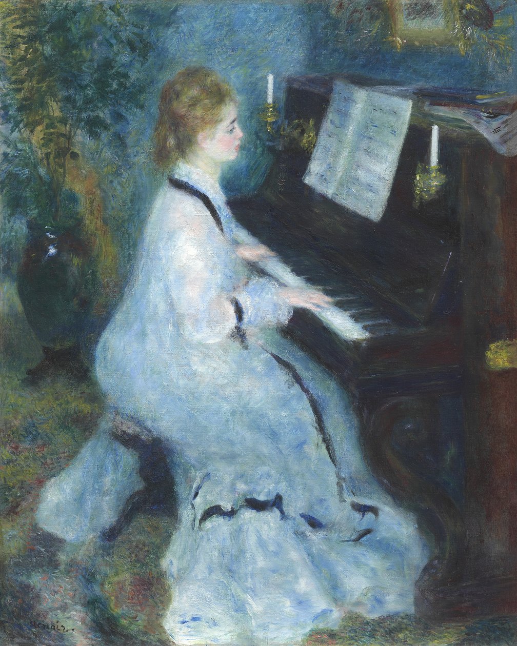 Donna al Pianoforte, 1875-76 da Pierre Auguste Renoir