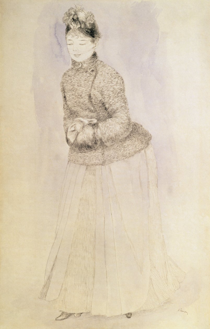 Donna con un manicotto da Pierre Auguste Renoir