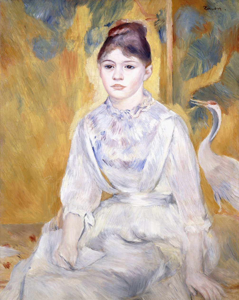 Giovane ragazza con un cigno da Pierre Auguste Renoir