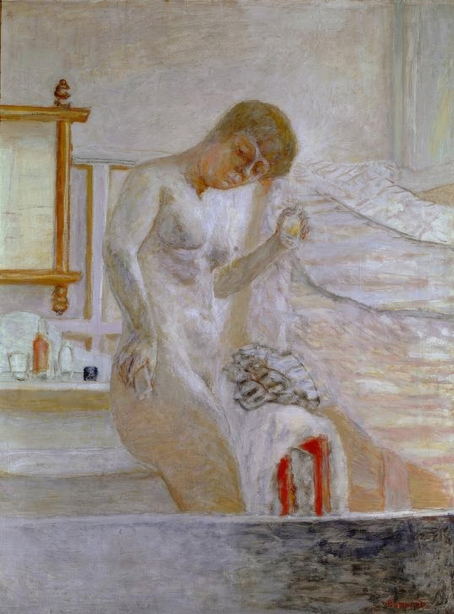 Nudo in piedi alla toilette da Pierre Bonnard