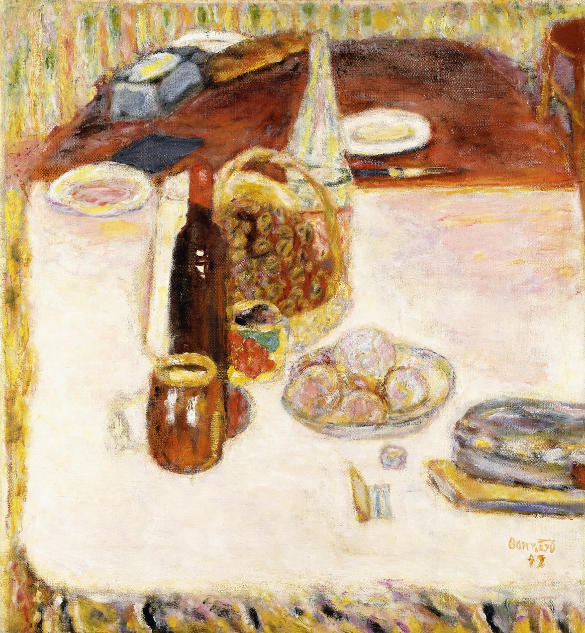 Natura Morta con Bottiglia di Vino Rosso da Pierre Bonnard