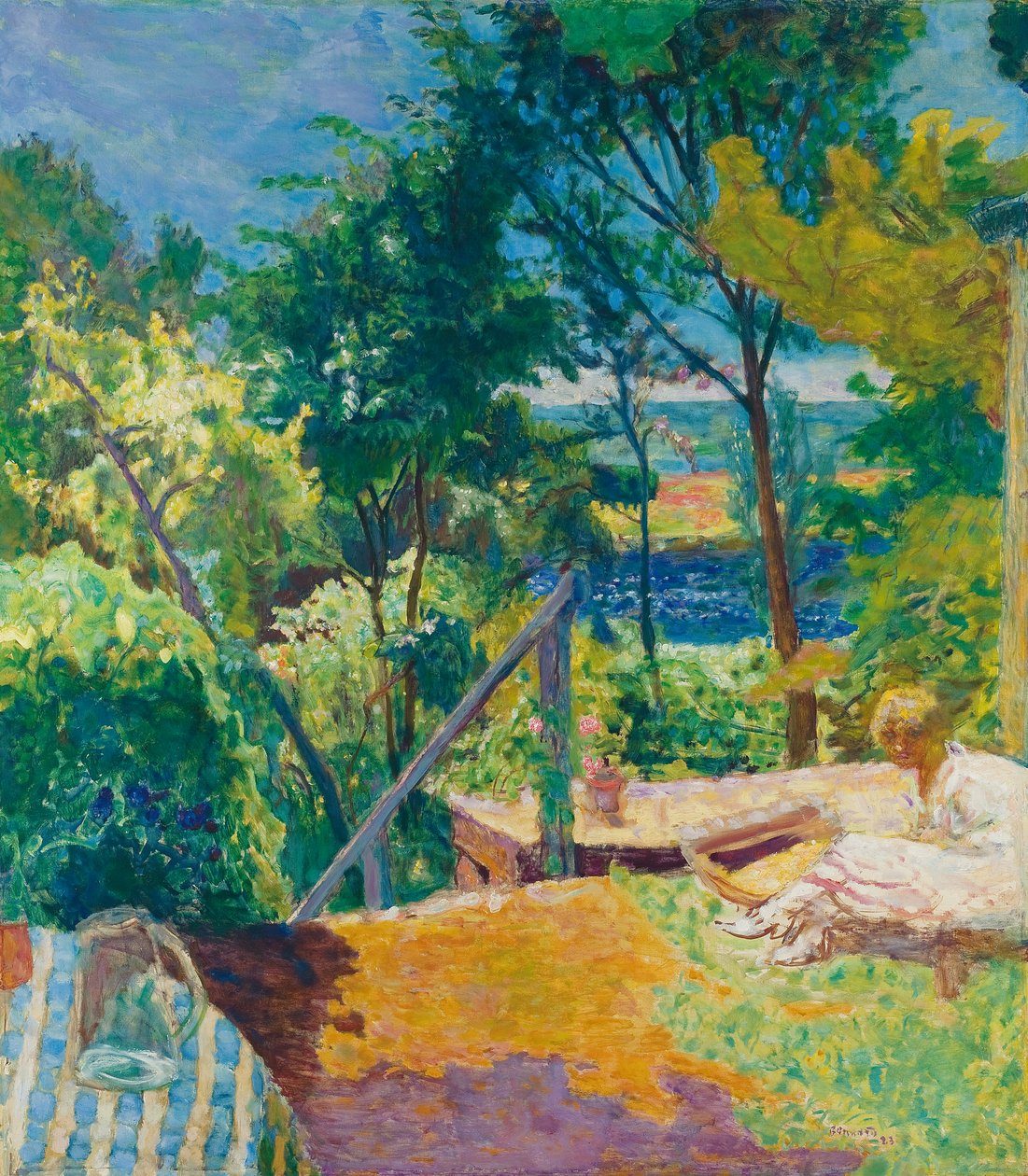 La terrazza a Vernon, 1923 da Pierre Bonnard