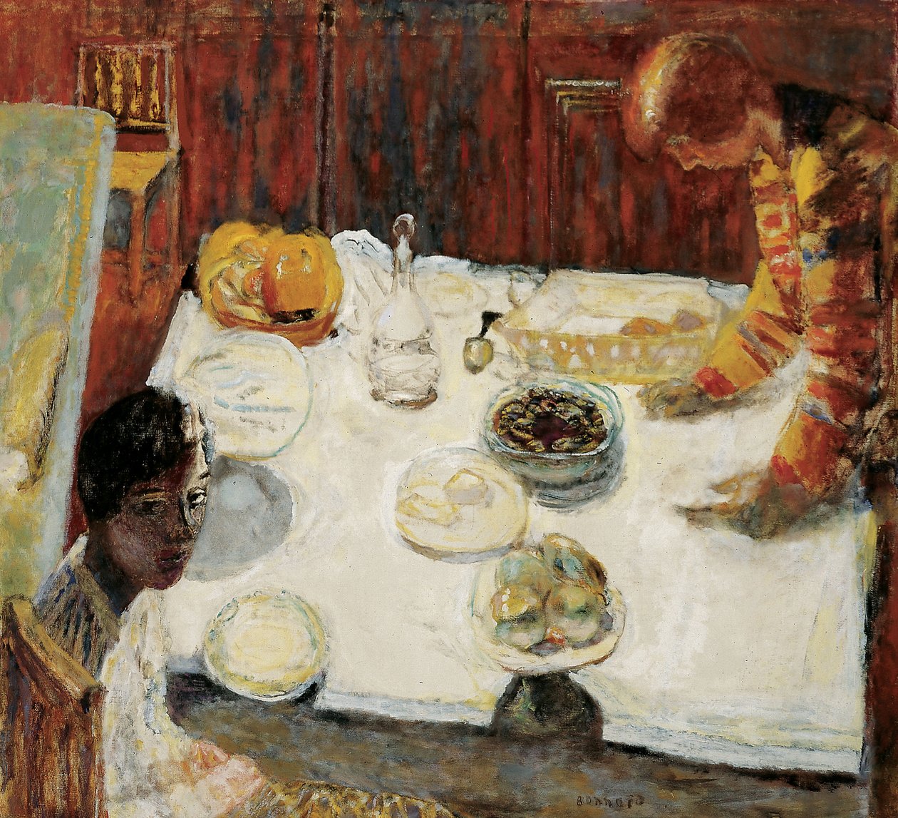 Sala da pranzo con tovaglia bianca, 1925 da Pierre Bonnard