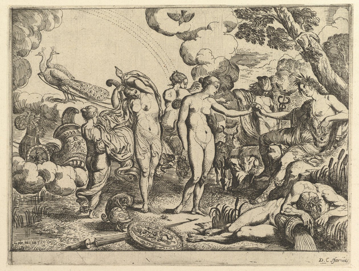 Il giudizio di Paride, 1610-42 da Pierre Brebiette