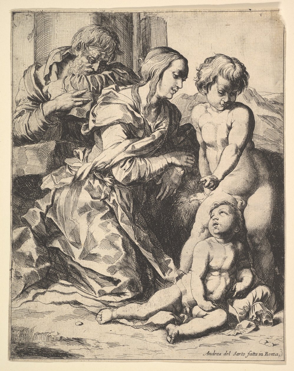 Vergine inginocchiata davanti a Cristo, 1610-42 da Pierre Brebiette