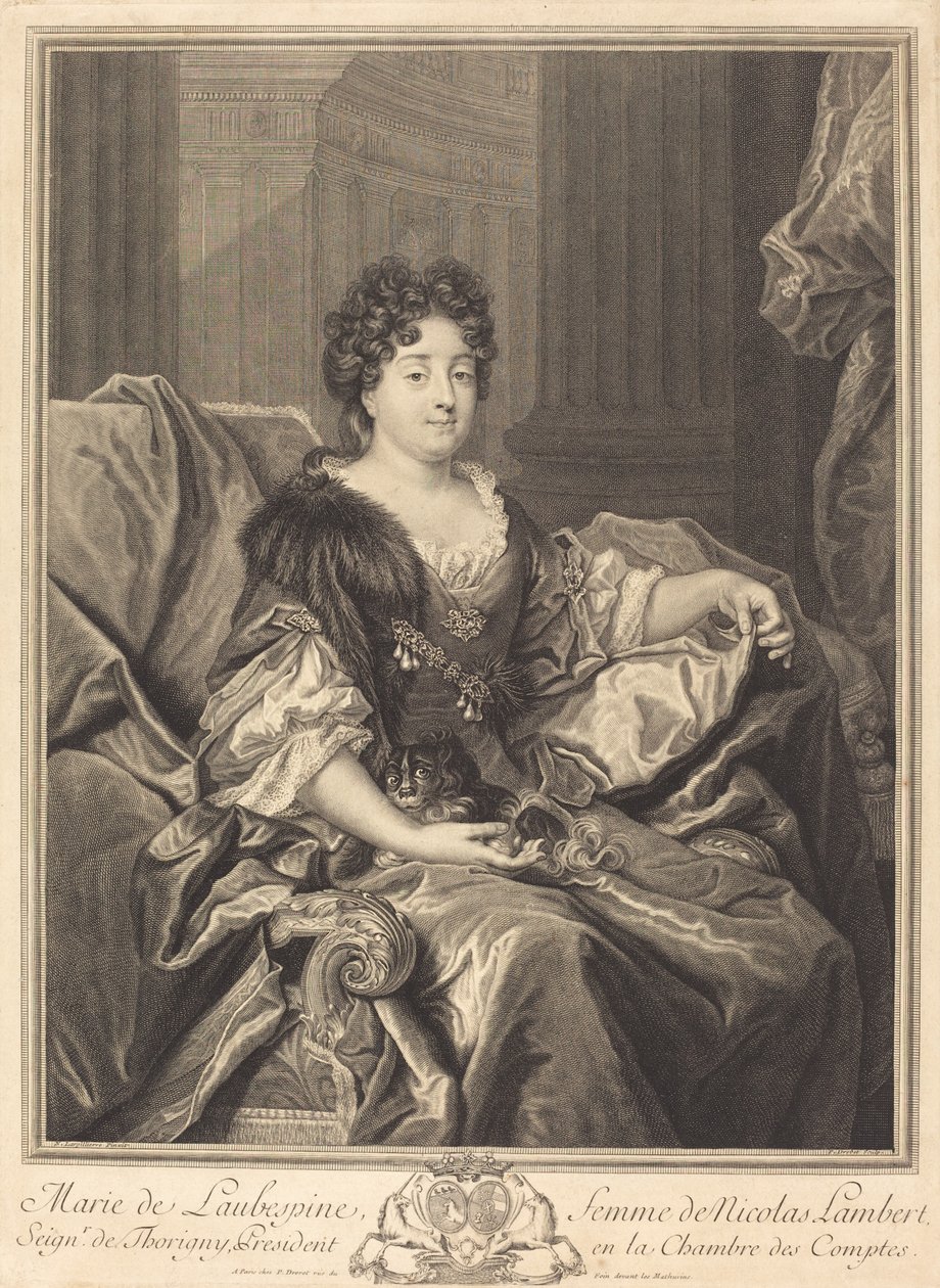 Marie de Laubespine da Pierre Drevet after Nicolas de Largillierre