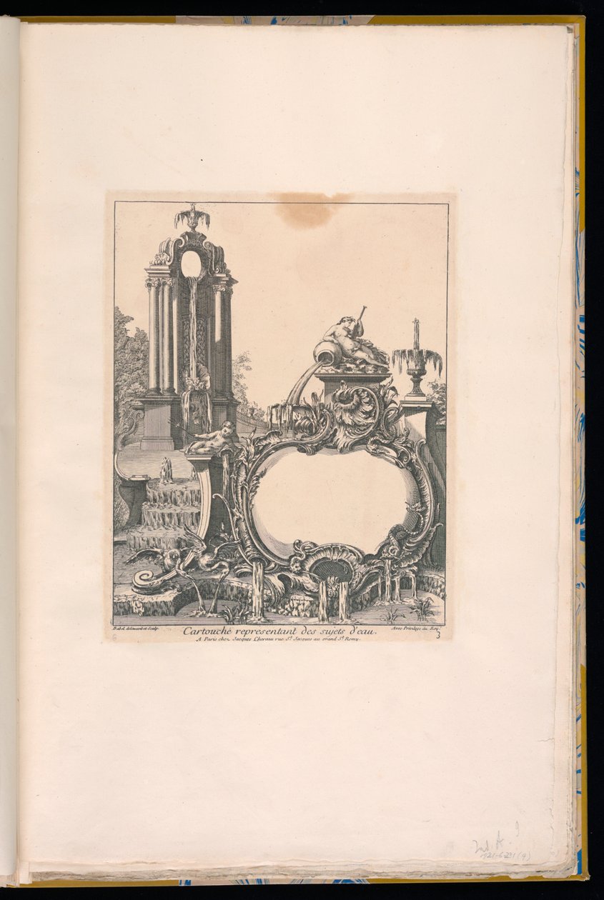 Cartiglio circondato da fontane da Pierre Edme Babel
