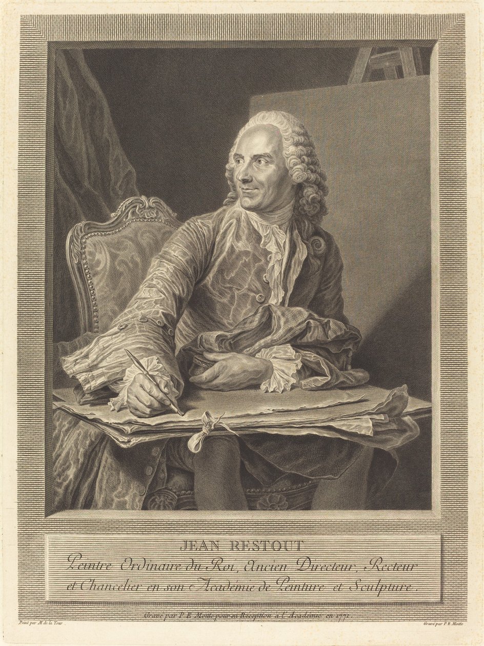 Jean Restout da Pierre Etienne Moitte after Maurice Quentin de La Tour