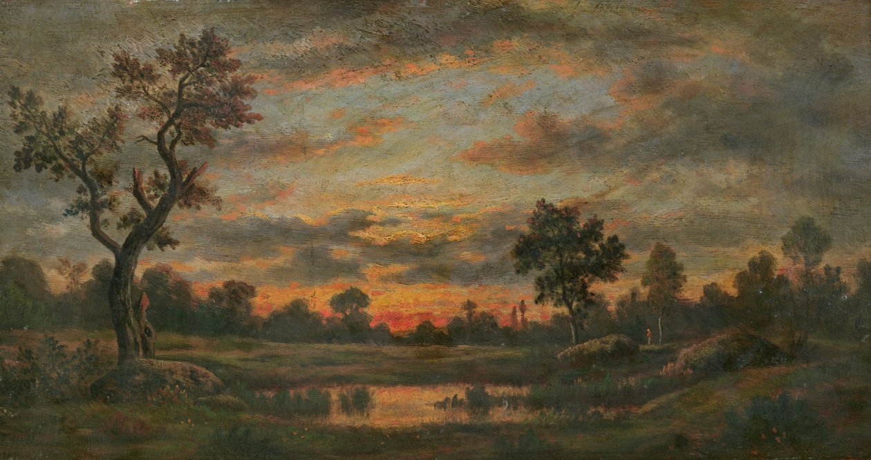 Paesaggio al tramonto da Pierre Etienne Theodore Rousseau