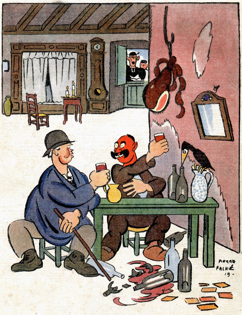 Alcolisti in campagna, c.1922 da Pierre Falke