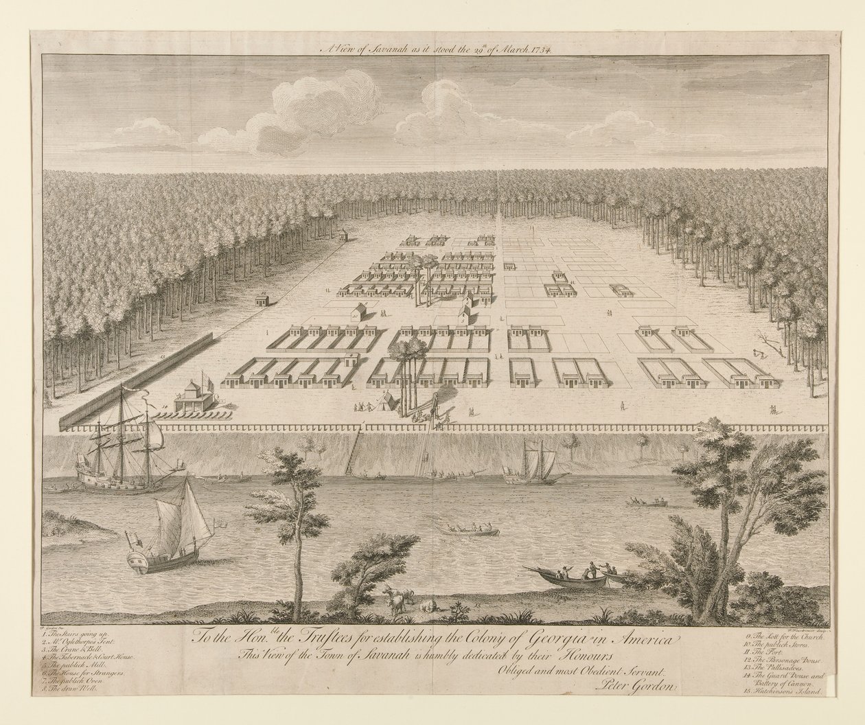 Veduta di Savannah da Pierre Fourdrinier