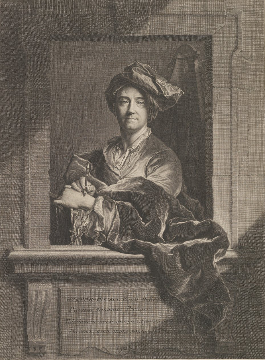 Ritratto di Hyacinthe Rigaud, 1721 da Pierre Imbert Drevet