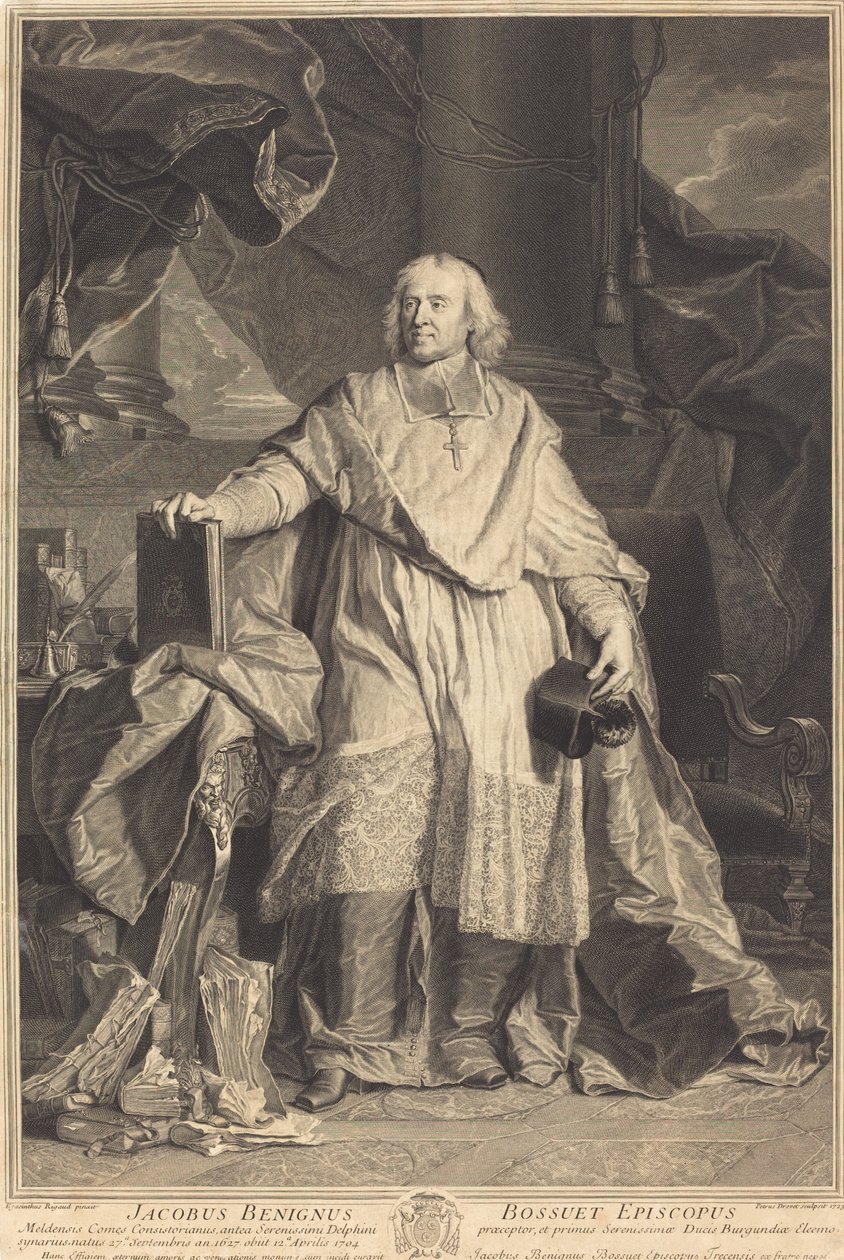Jacques-Bénigne Bossuet da Pierre Imbert Drevet after Hyacinthe Rigaud