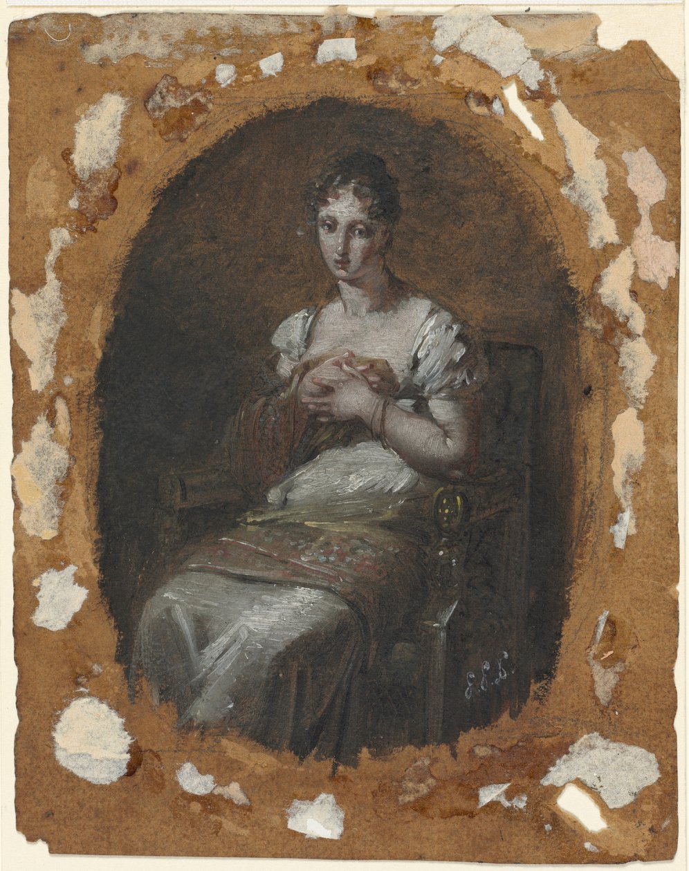 Giovane donna seduta da Pierre Paul Prud