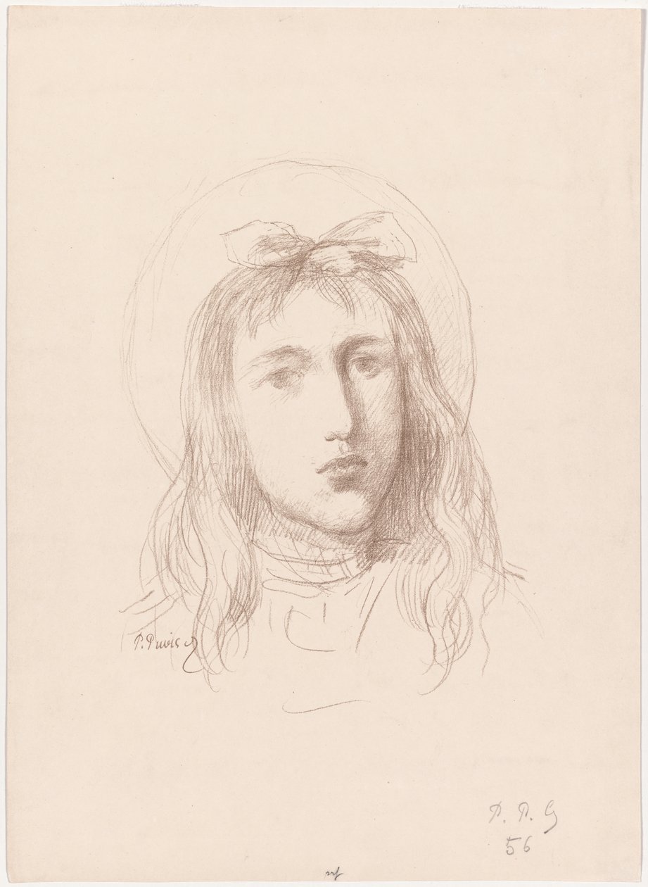 Testa di giovane ragazza da Pierre Puvis de Chavannes