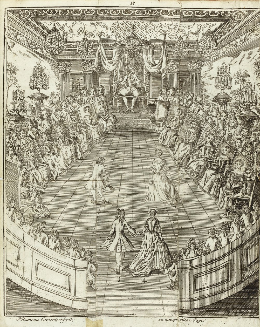 Illustrazione da Le Maître à danser, 1734 da Pierre Rameau