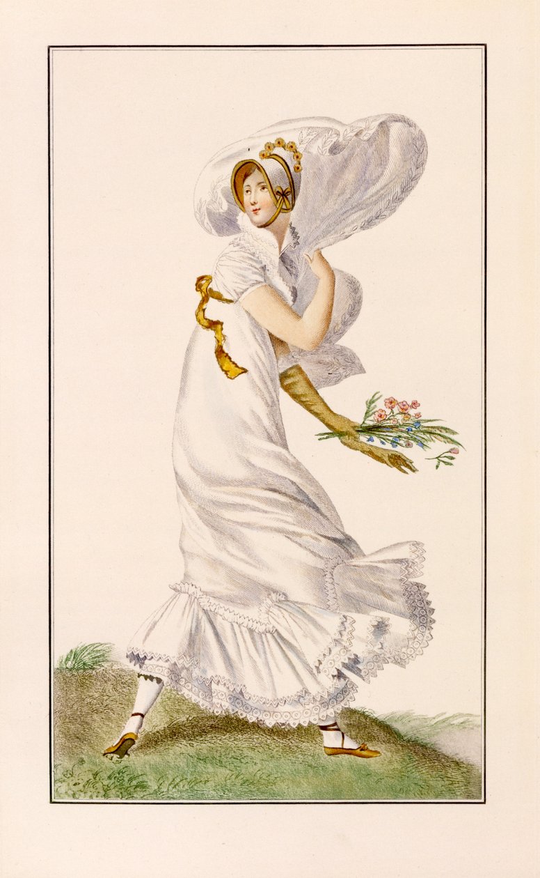 Abito da passeggio in chiffon, 1812 da Pierre de La Mesangere