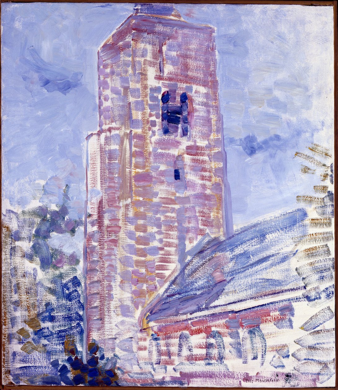 Chiesa a Oostkapelle, Navata e Torre, 1909 da Piet Mondrian